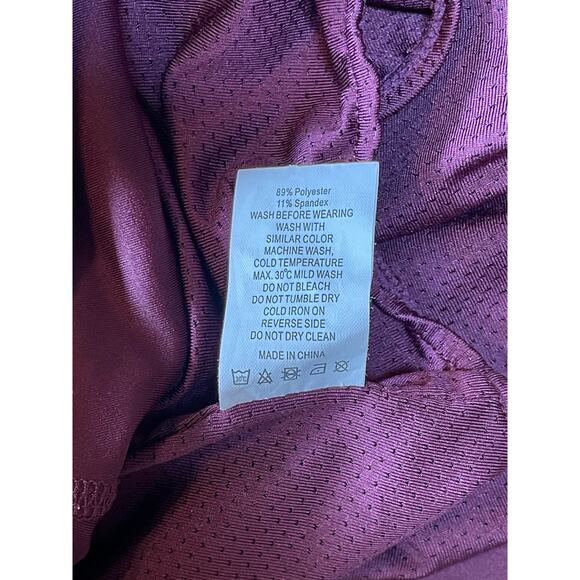 Womens Zyia Maroon Mesh Energy‎ Highrise Reflective Running Shorts Lined Size L - Picture 5 of 7